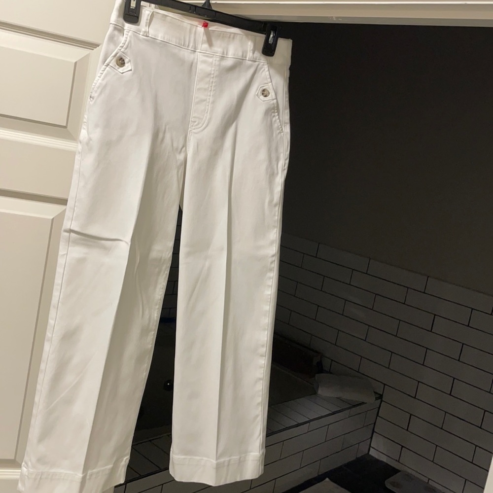 Spanx Stretch Twill Cropped Wide Leg Pants